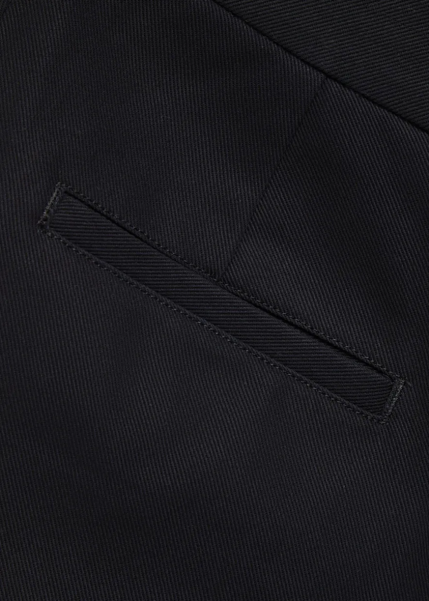 Flared-leg cotton-twill trousers