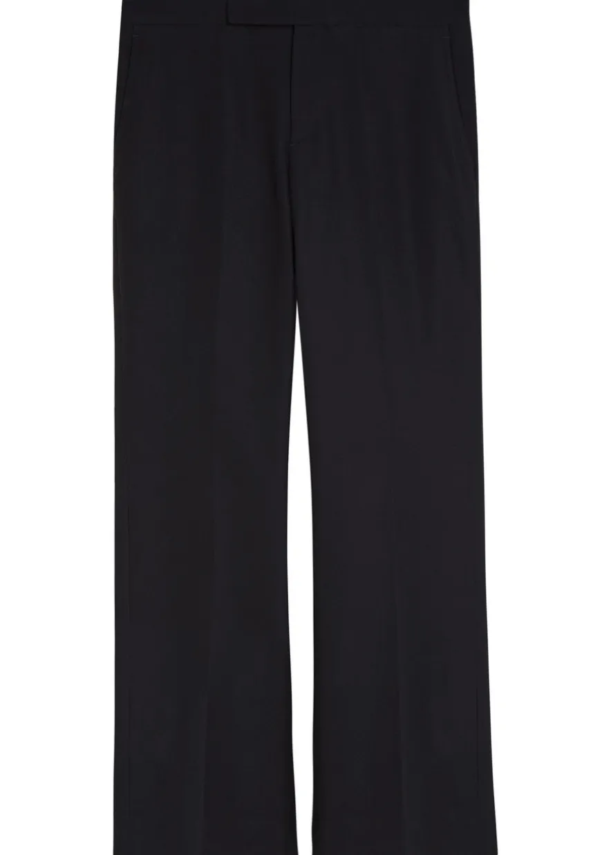Flared-leg cotton-twill trousers