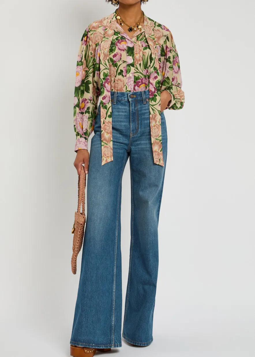 Flared-leg jeans