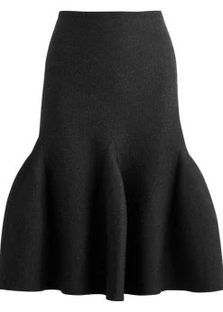 Flared wool-blend skirt