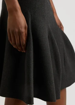 Flared wool-blend skirt