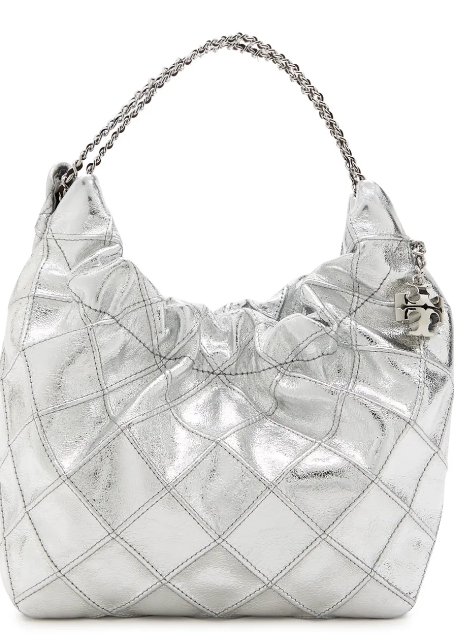Fleming mini metallic leather hobo bag