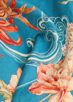 Fletcher floral-printed flax maxi dress