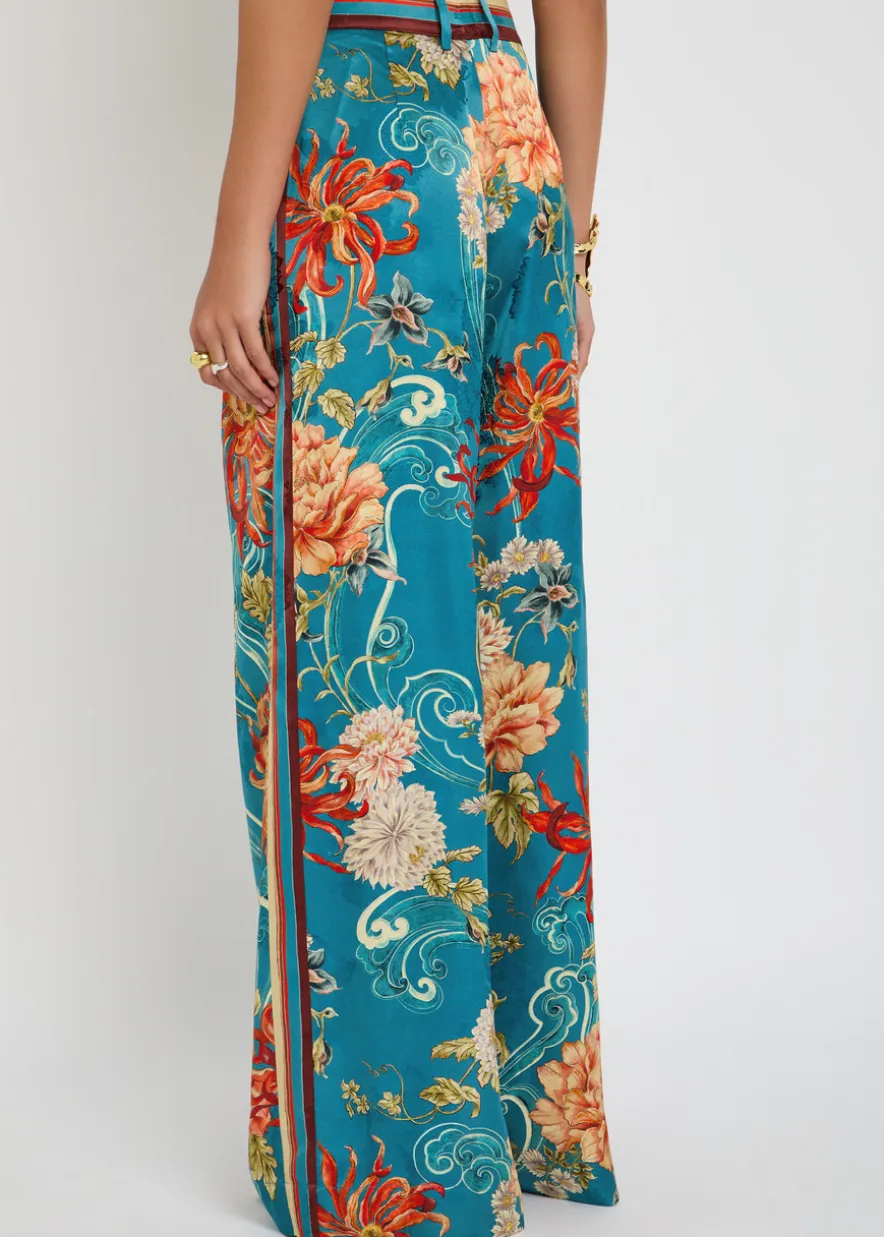 Fletcher printed satin trousers