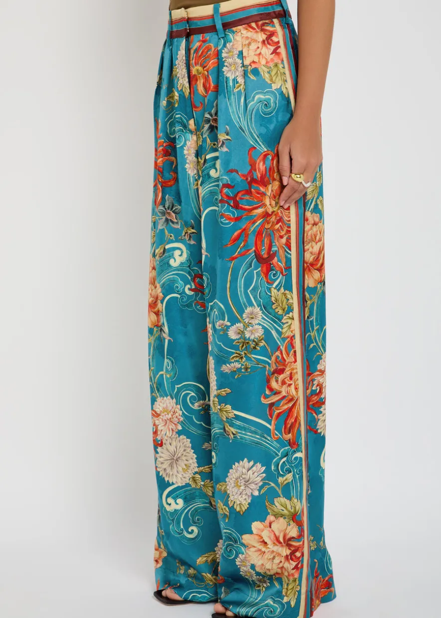 Fletcher printed satin trousers