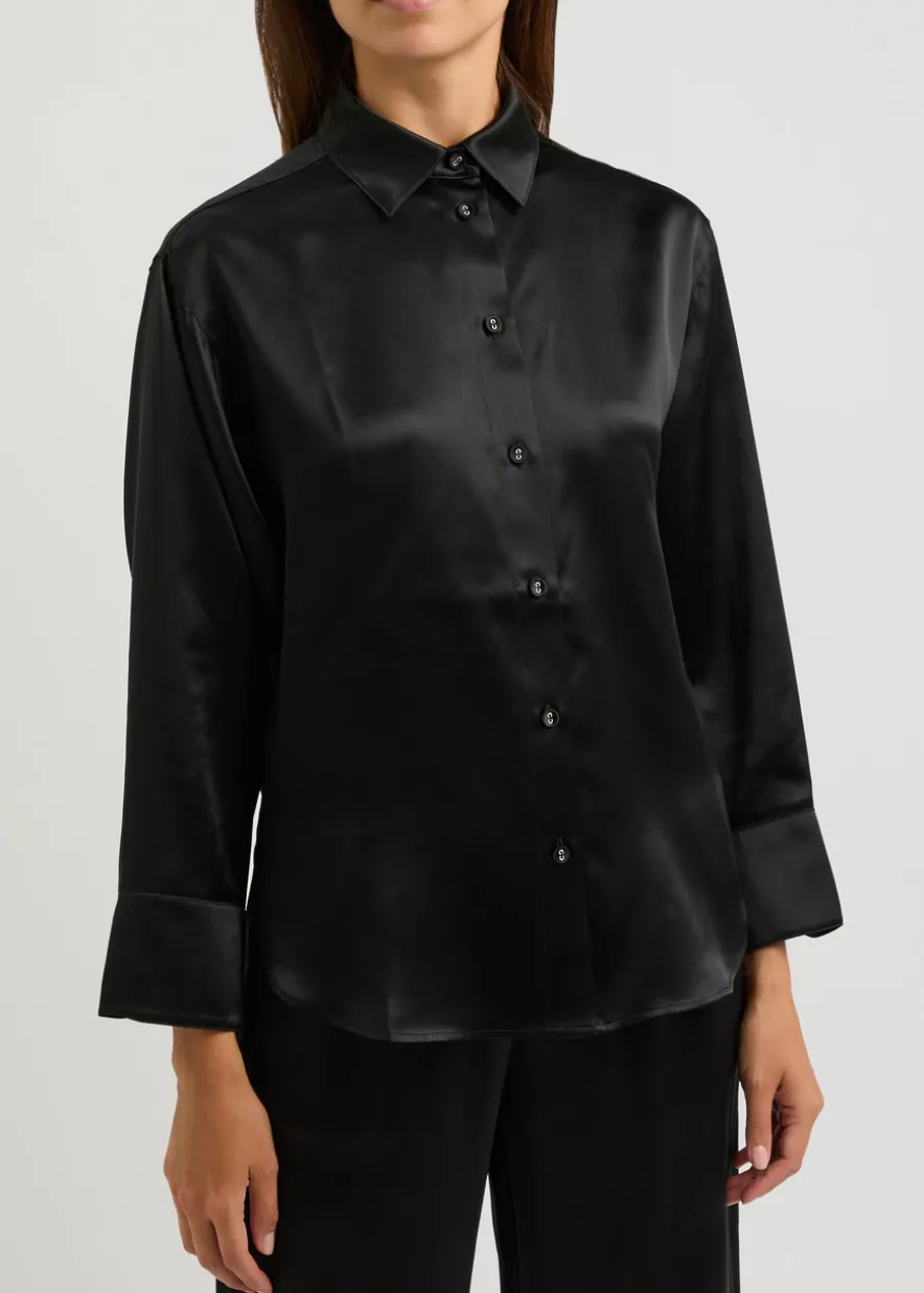 Fleur du Jour silk-satin pyjama shirt
