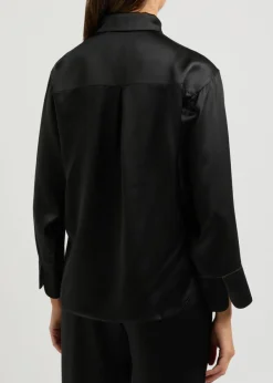 Fleur du Jour silk-satin pyjama shirt