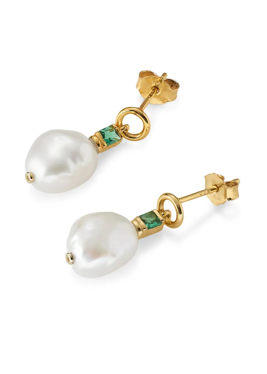 Fleur 18kt gold vermeil drop earrings