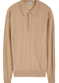Flinn ribbed wool polo shirt