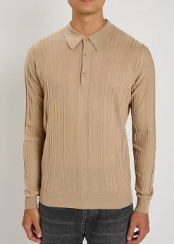 Flinn ribbed wool polo shirt