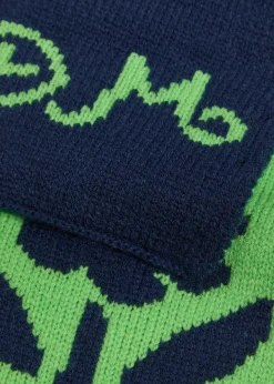 Floral-intarsia knit scarf