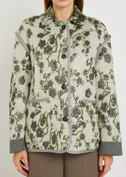 Floral-jacquard bouclé jacket