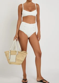 Floral-jacquard textured bikini
