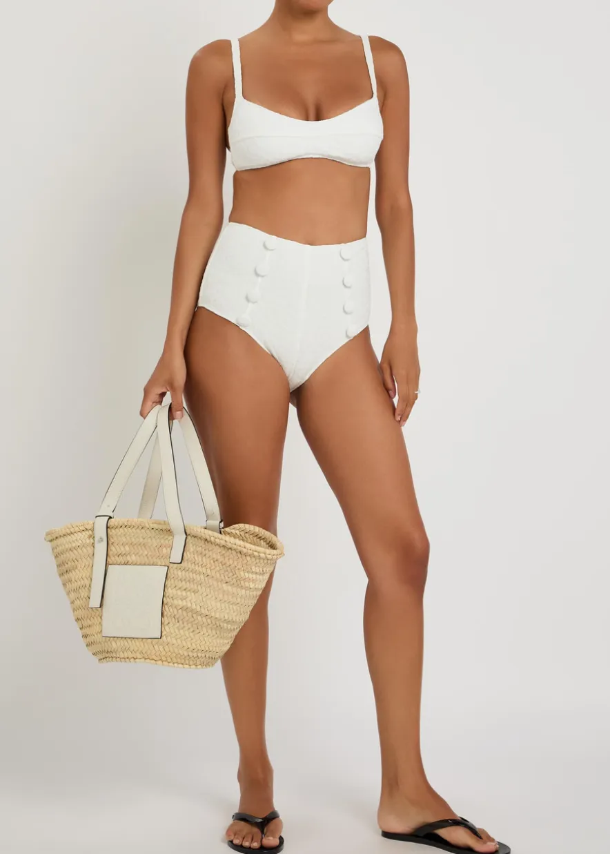 Floral-jacquard textured bikini