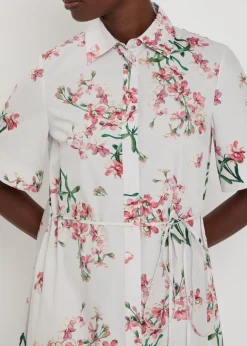 Floral-print cotton-poplin midi shirt dress