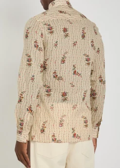 Floral-print cotton shirt