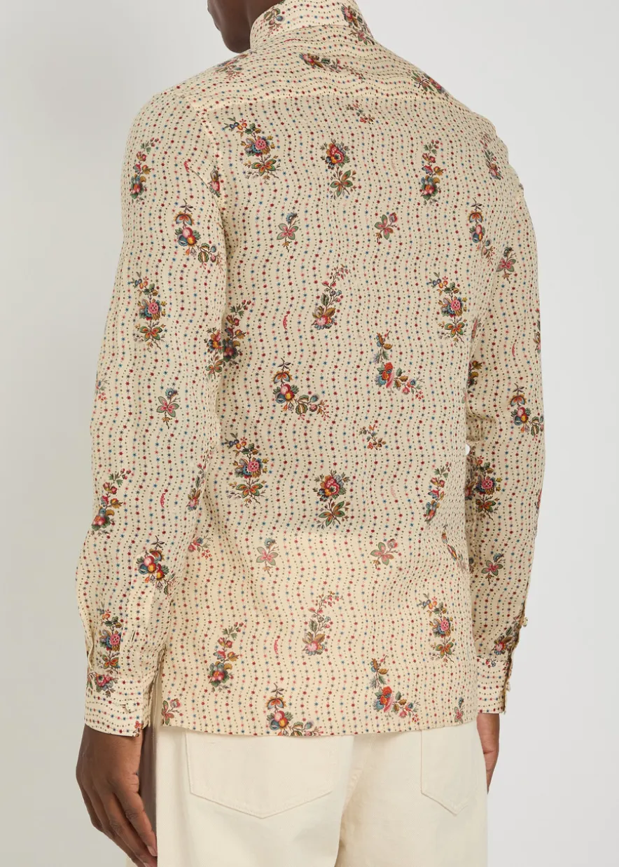 Floral-print cotton shirt