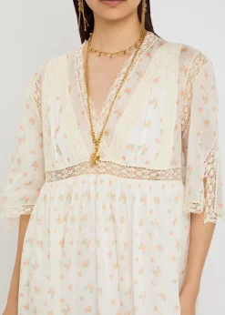 Floral-print cotton-voile mini dress