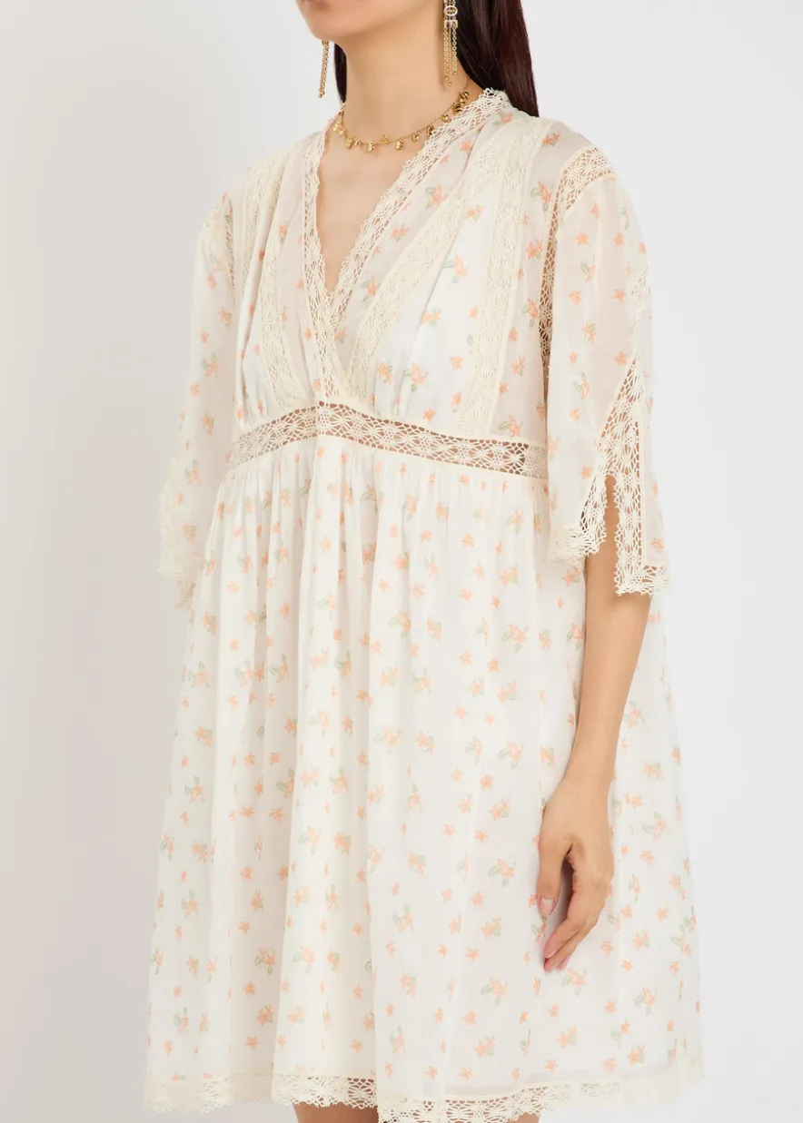 Floral-print cotton-voile mini dress