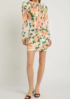 Floral-print crepe-jersey mini dress