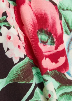 Floral-print jersey-mesh midi dress