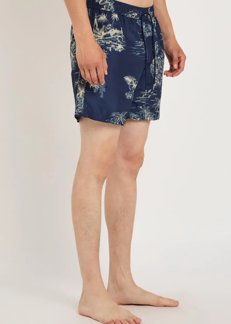 Floral-print nylon swim shorts