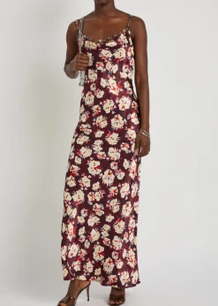 Floral-print silk maxi dress