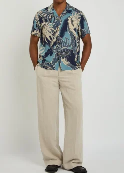 Floral-print woven shirt