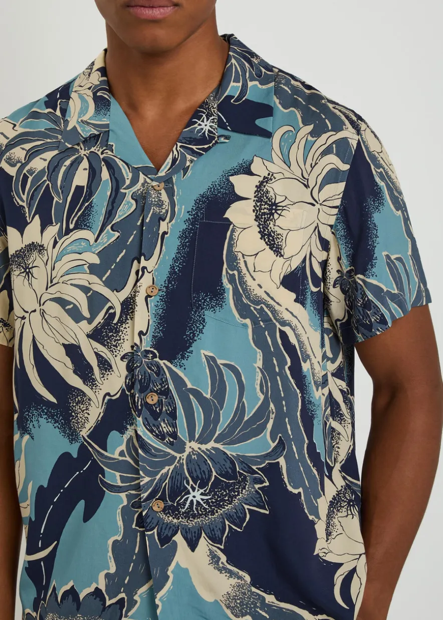 Floral-print woven shirt