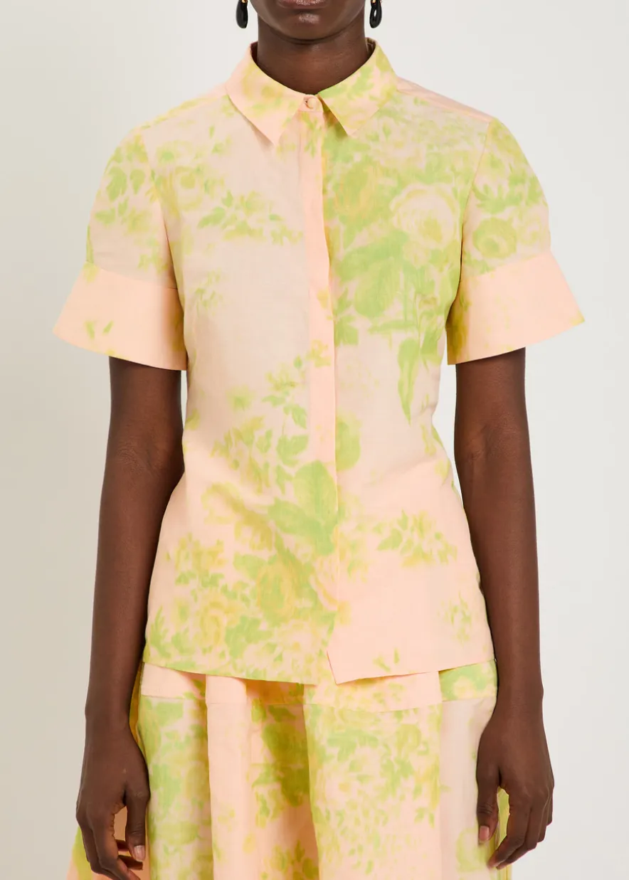 Floral-print woven shirt