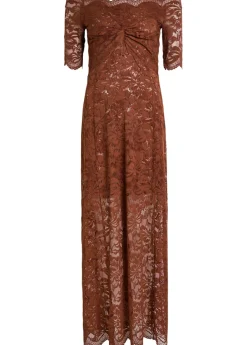 Floral stretch-guipure lace midi dress