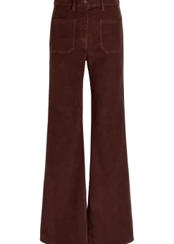 Florence flared-leg brushed stretch-cotton trousers