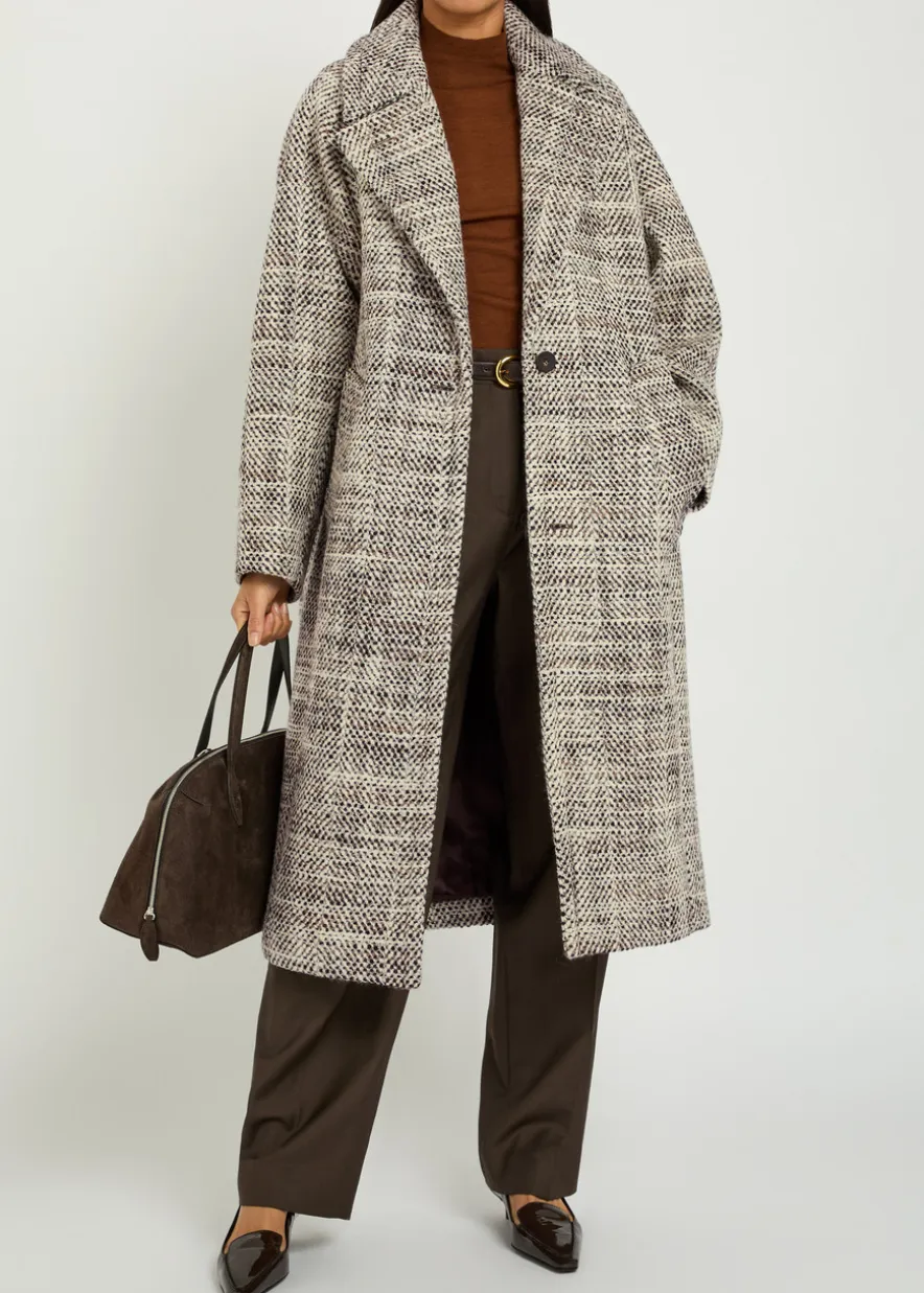 Florent crosshatch wool-blend coat