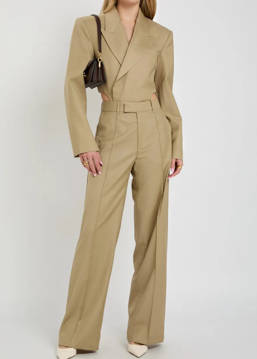 Florina blazer-effect wool-blend bodysuit