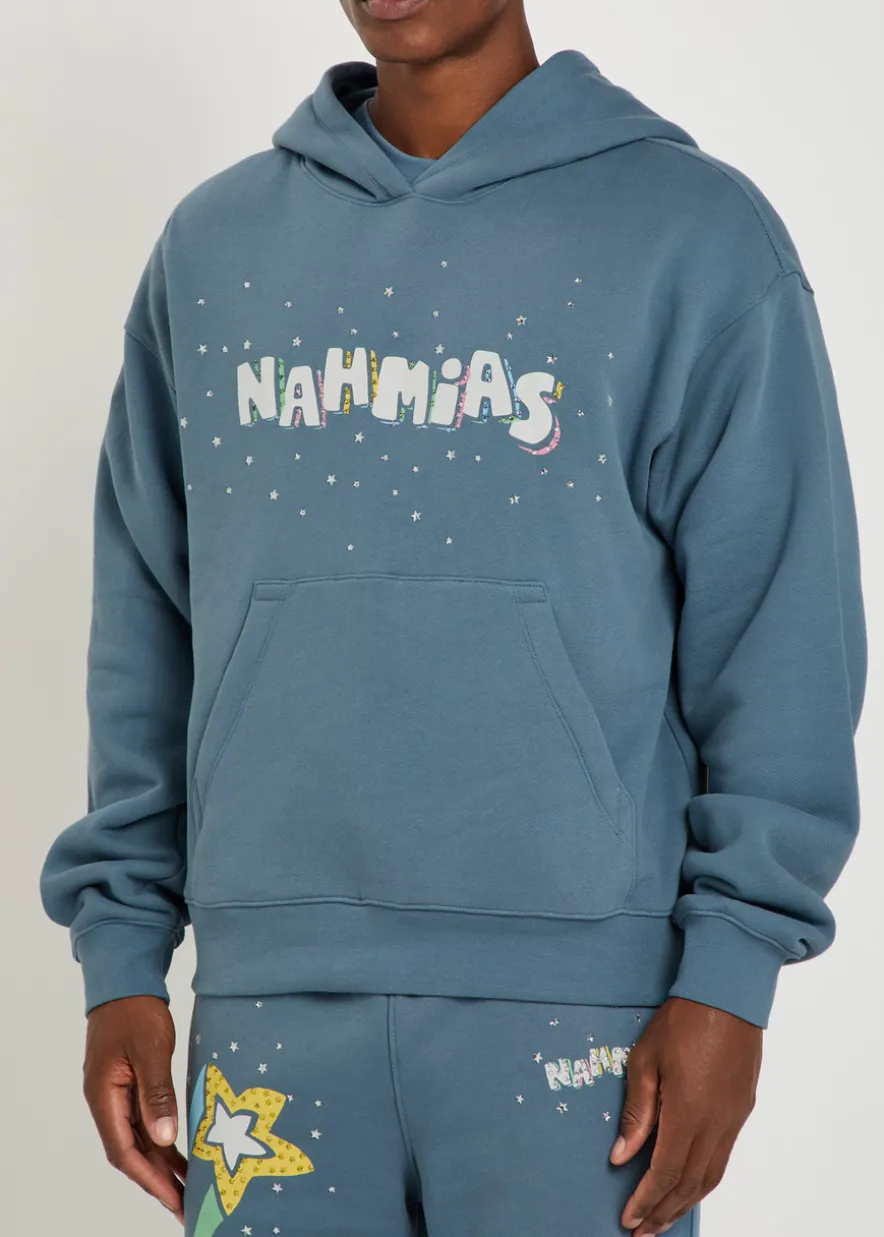 Flower Trip printed hooded cotton sweatshirt