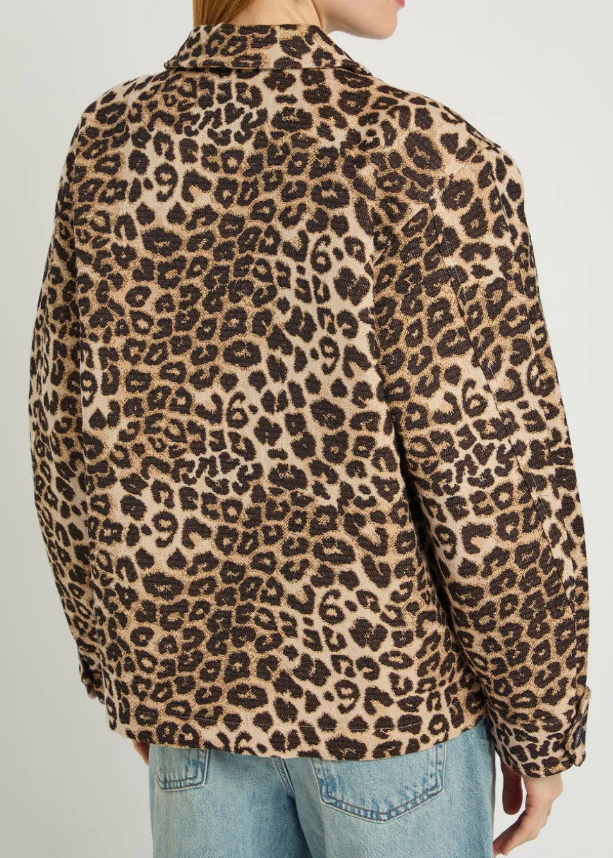 Flynn leopard cotton-blend jacket