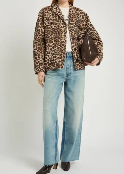 Flynn leopard cotton-blend jacket