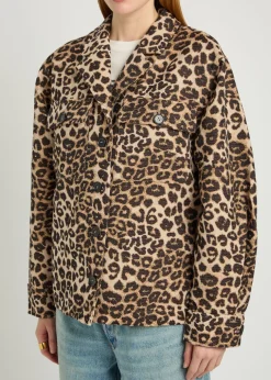 Flynn leopard cotton-blend jacket