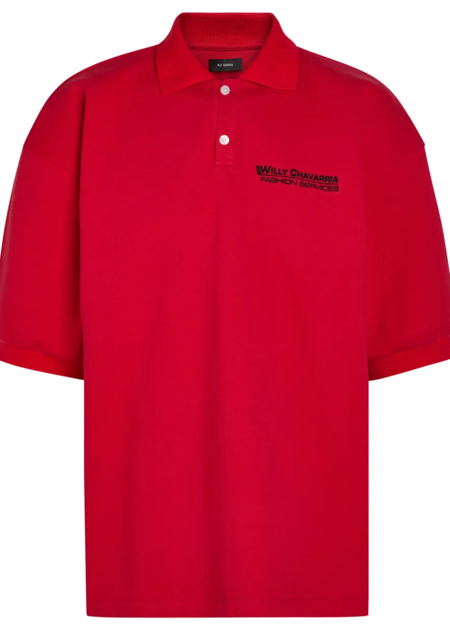 Football logo-embroidered piqué cotton polo shirt