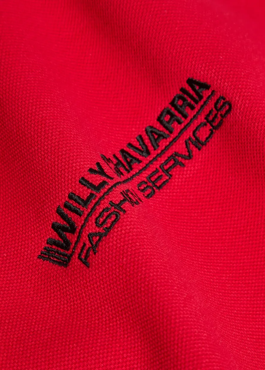 Football logo-embroidered piqué cotton polo shirt