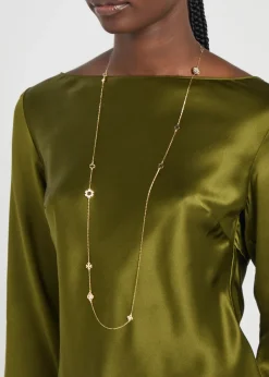 Forget Me Not long 18kt gold-plated necklace