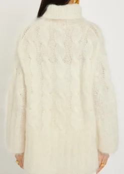 Fortin cable-knit brushed mohair-blend jumper