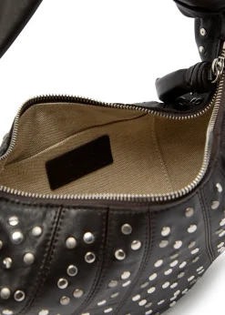 Fortune Croissant mini studded leather shoulder bag