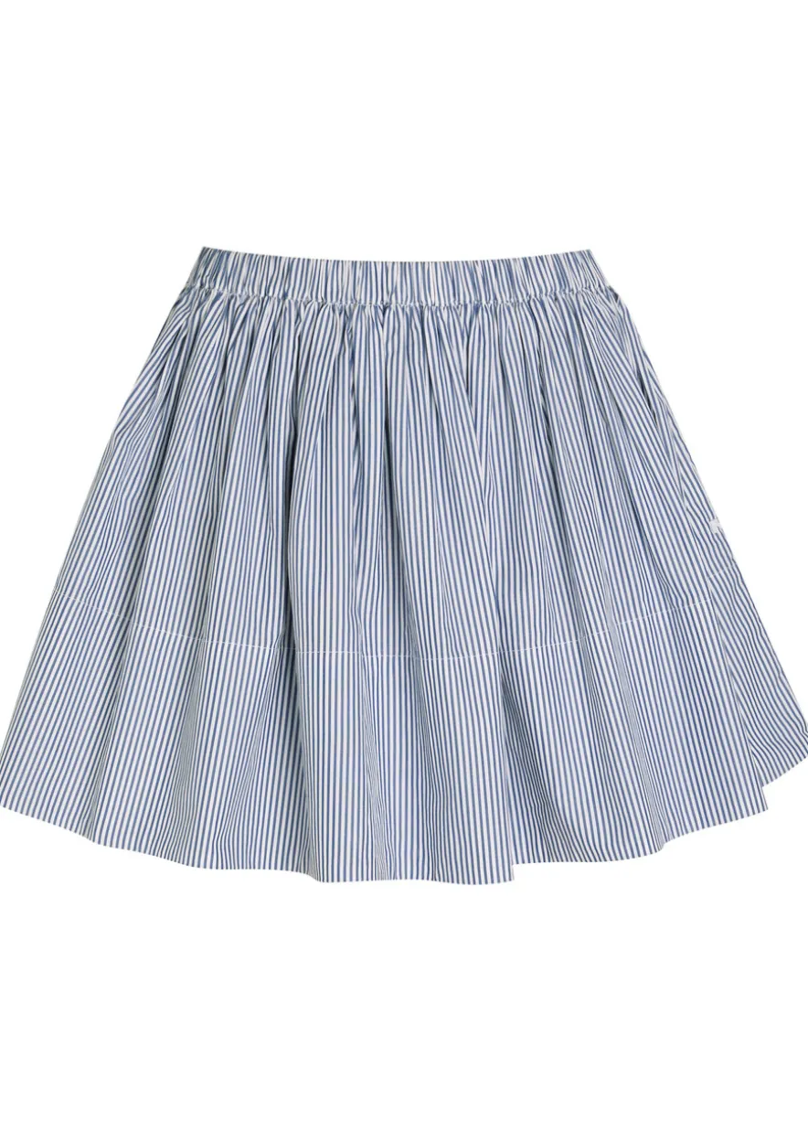 Fousta striped cotton-poplin mini skirt