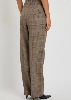 Fox checked wool trousers