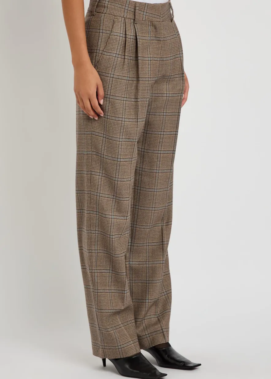 Fox checked wool trousers