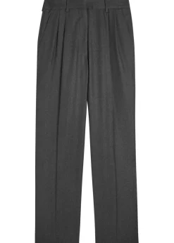 Fox pleated wool trousers