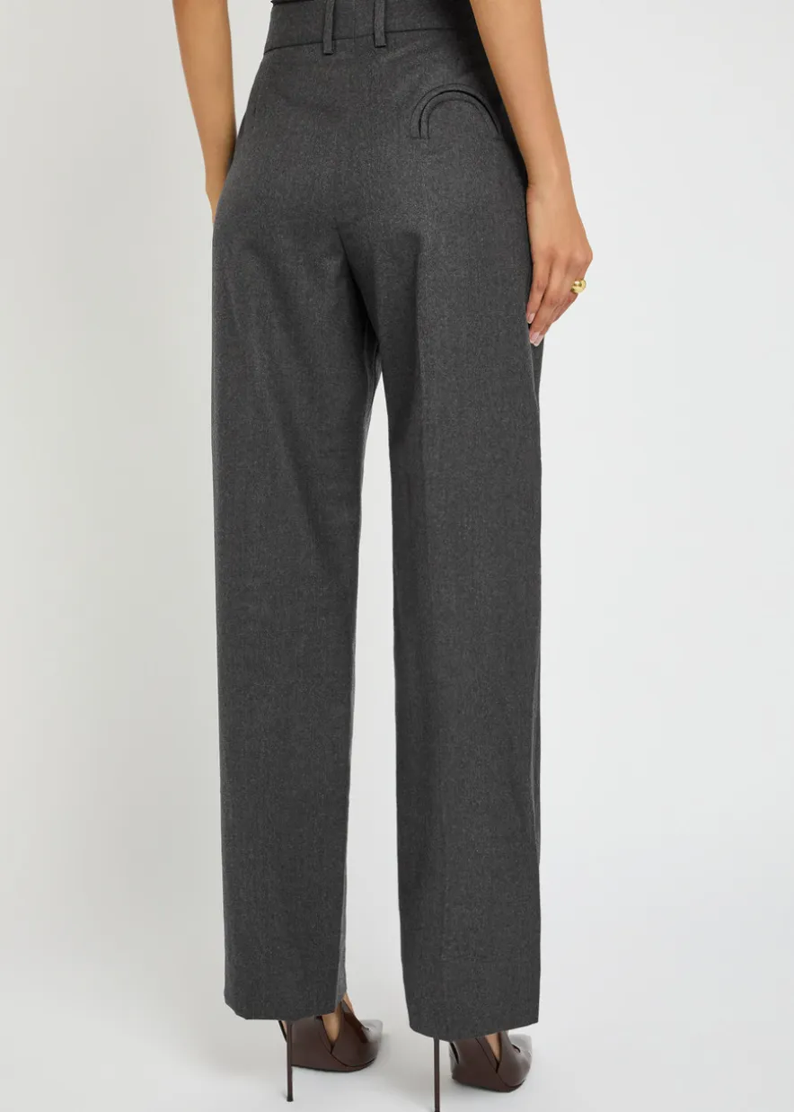 Fox pleated wool trousers