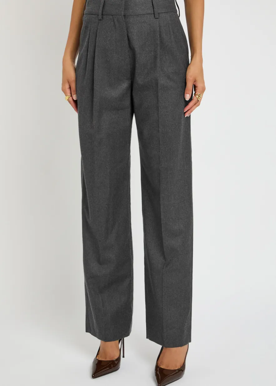 Fox pleated wool trousers