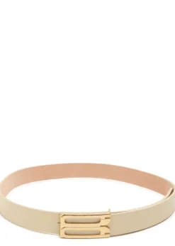 Frame grained leather belt